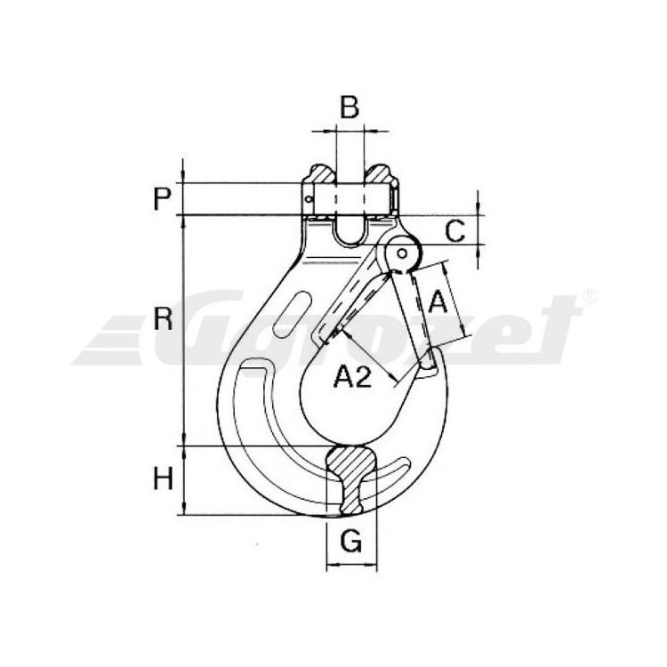 CARTEC Závěsný hák + bezpečnostní svorka 7-8mm