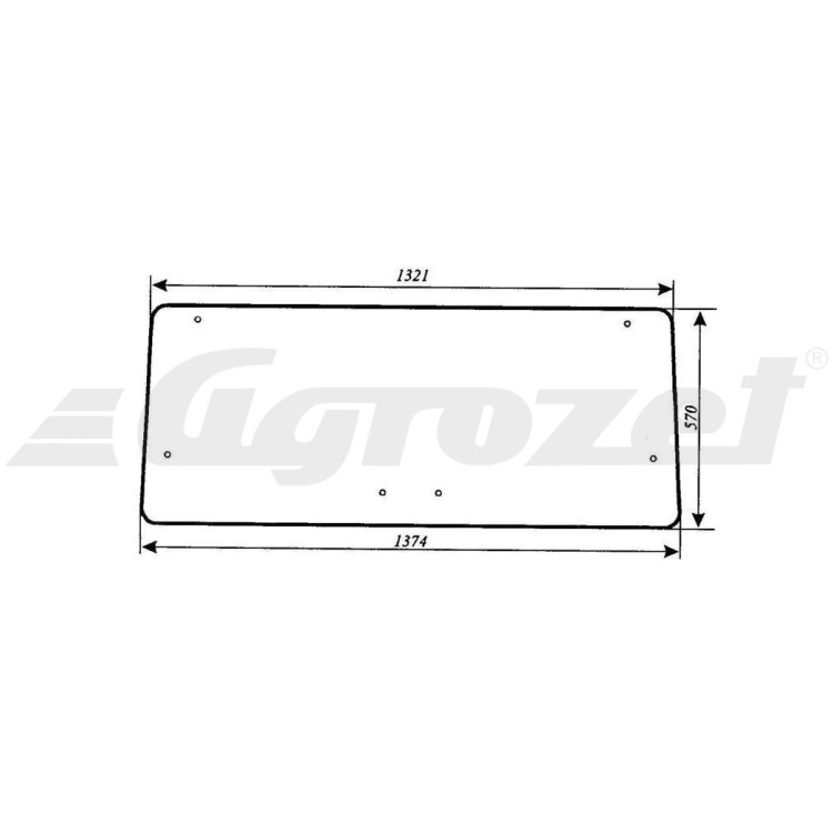 Sklo zadní nevyhřívané 570x1382