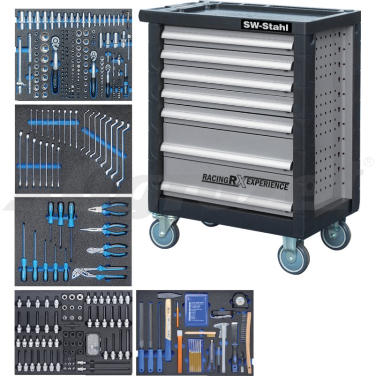 SW STAHL Dílenský vozík RX Edition, 7 zásuvek, s 347 ks nářadí