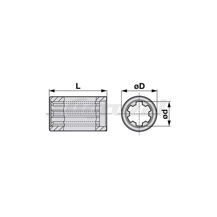 Trubka 1 3/4" Z=6, 100 mm