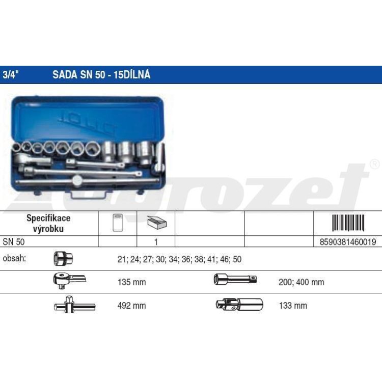 TONA EXPERT E194682 Gola sada 3/4" 14díl