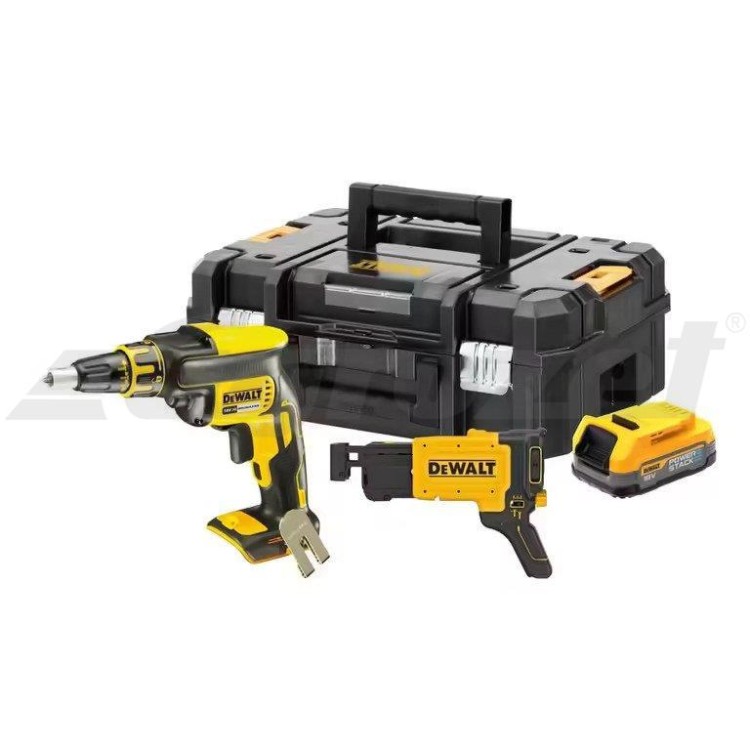 DeWALT DCF620E1K-XJ sádrokartonářský šroubovák s podavačem vrutů, 1x aku , kufr