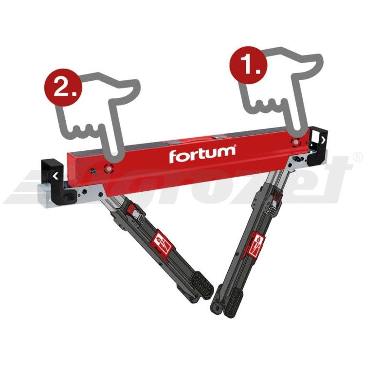 Fortum 4759999 Koza stavební skládací 1kus, nosnost 590kg, výška 61,5-82cm