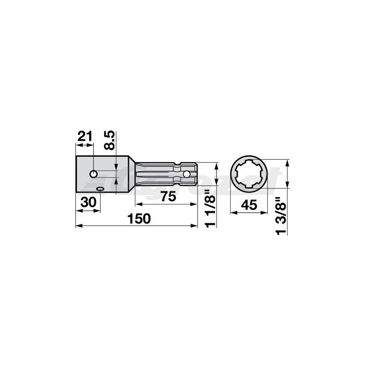 Redukce 1 3/8" Z=6 - 1 1/8" Z=6