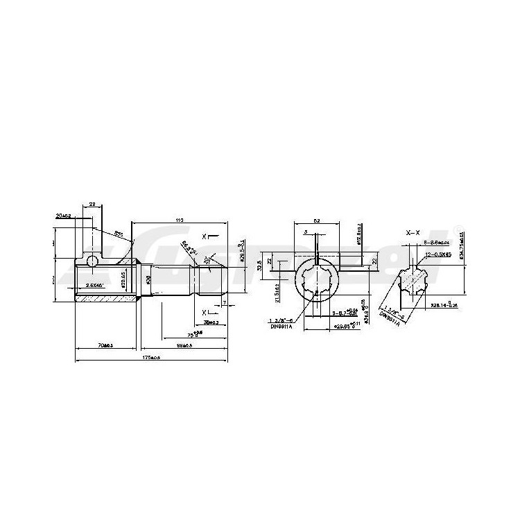 Redukce 1 3/8" Z=6 - 1 3/8" Z=6