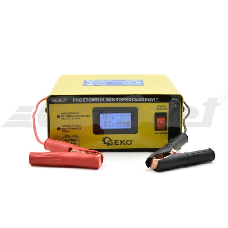 Geko G80037 Mikroprocesorová nabíječka autobaterií LCD 12/24V