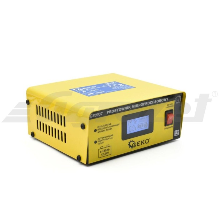 Geko G80037 Mikroprocesorová nabíječka autobaterií LCD 12/24V