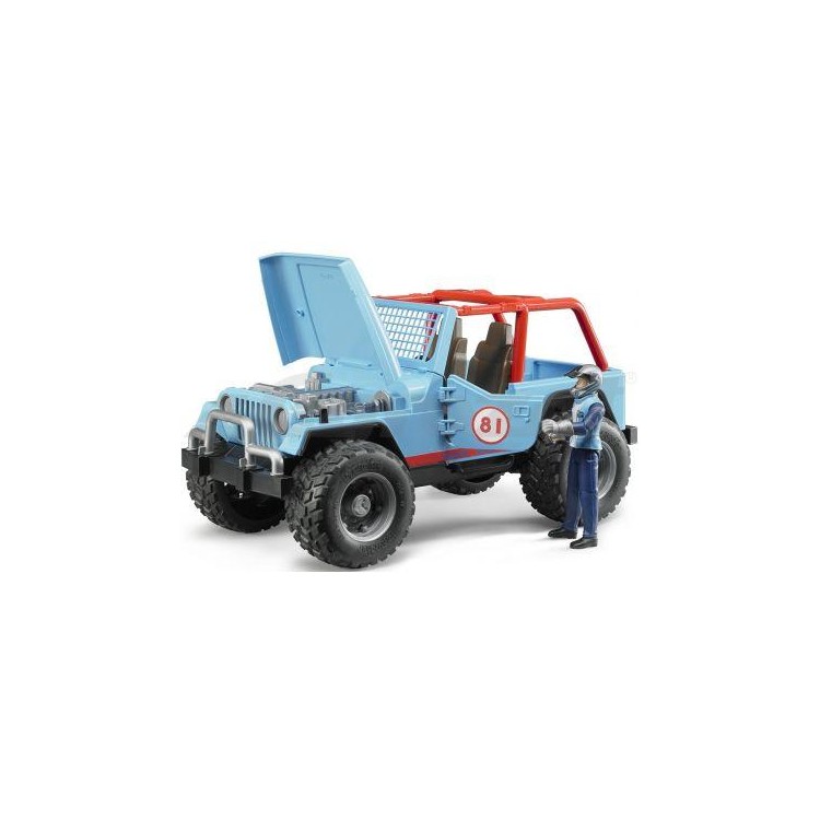 Jeep modrý s řidičem Bruder 02541