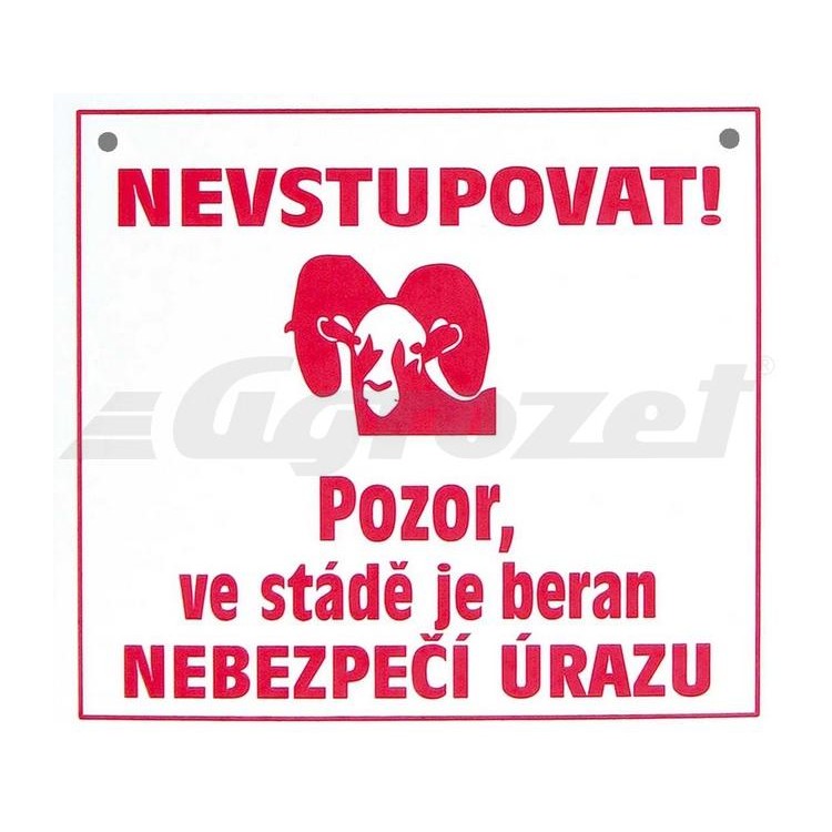 Tabulka varovná POZOR beran