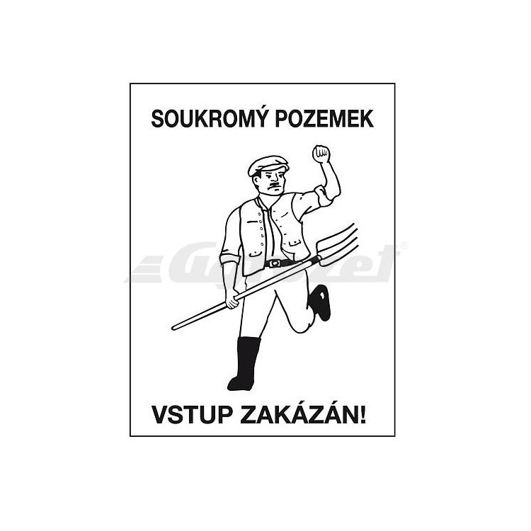 Výstražná cedulka - Soukromý pozemek