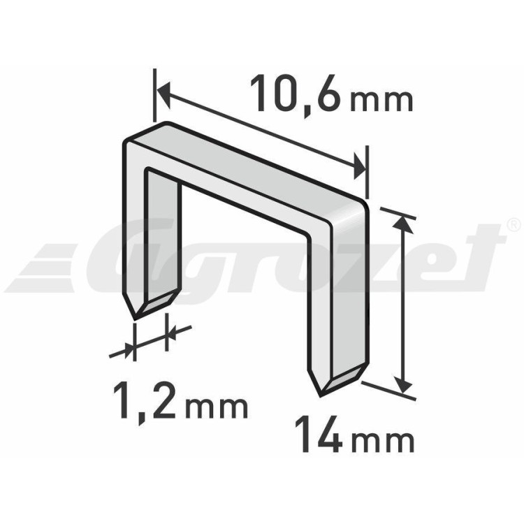 EXTOL 8852205 Spony, balení 1000ks, 14mm, 10,6x0,52x1,2mm