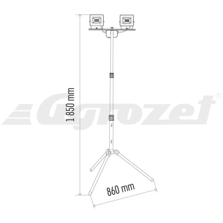 LED reflektor HOBBY SLIM, 2x 20W + trojnožka