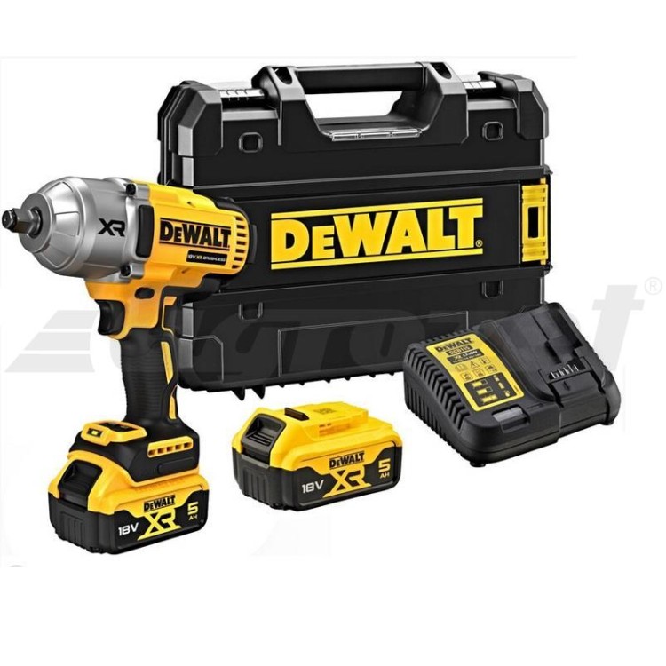 DeWalt DCF900P2T Aku rázový utahovák 18 V(1/2"),1355 Nm,2x aku 5,0 Ah,kufr Tstak