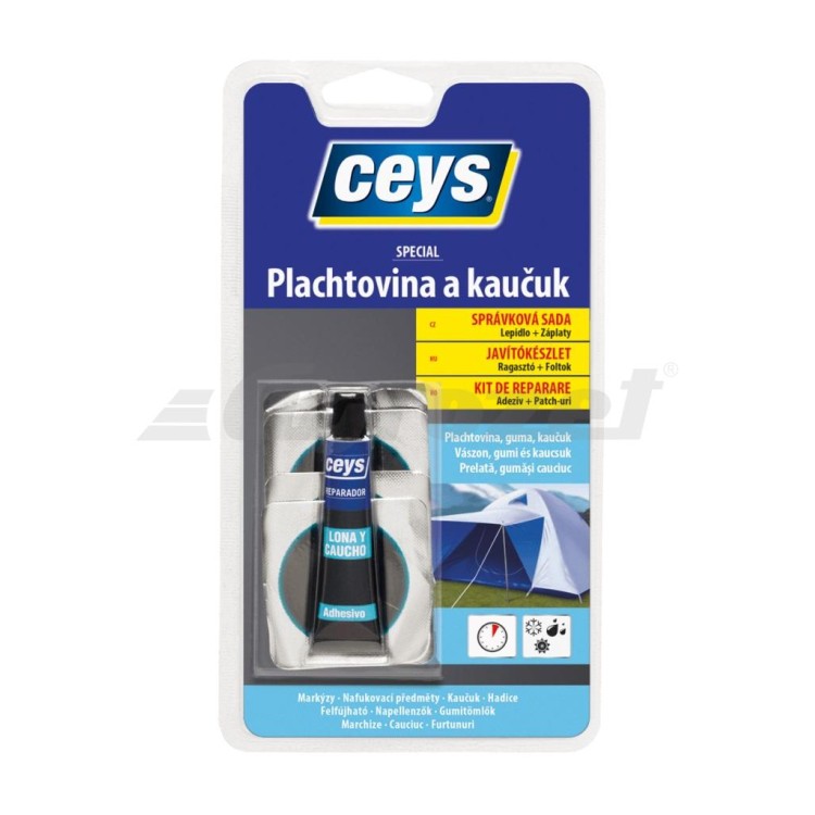 ceys 42505004 Special Lepidlo na plachtovinu a kaučuk 7ml + 4 záplaty