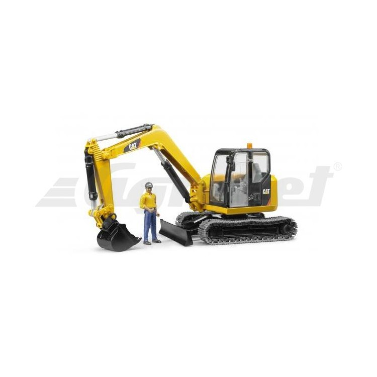 Minibagr CAT s figurkou Bruder 02466