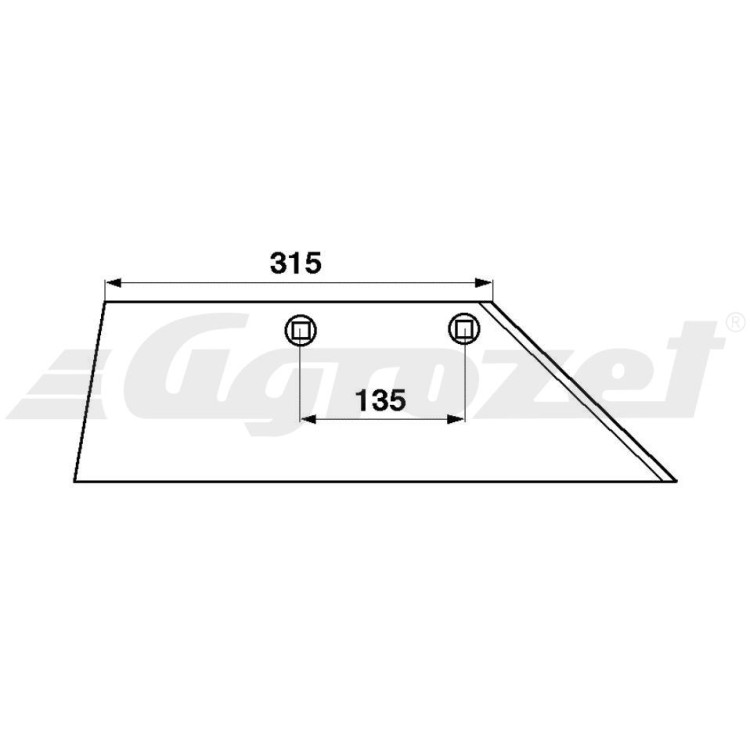 Lemken 3352030 Ostří pravé 18" 495 mm