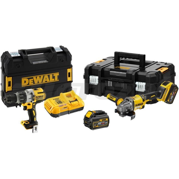 DEWALT Akuvrtačka DCD996 a úhlová bruska DCG414 2x aku 54V