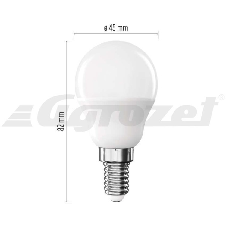 EMOS ZQ1E21 Žárovka Classic LED Mini Globe E14, 4,2 W (40 W), 470 lm, teplá bílá