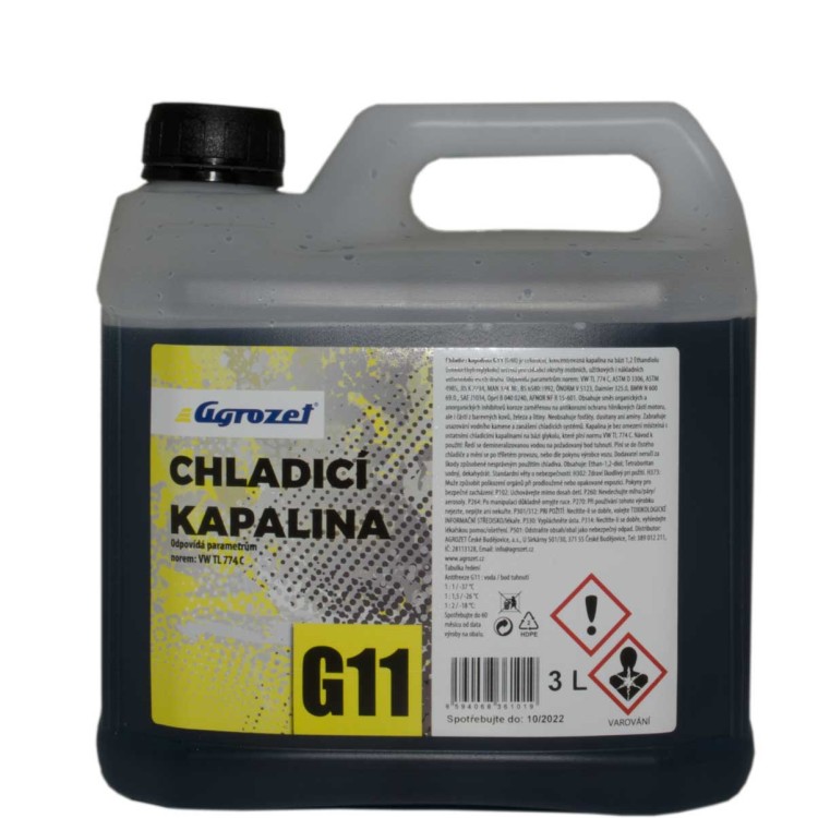 Kapalina chladící G11/G48 AGROZET Antifreeze 3 L