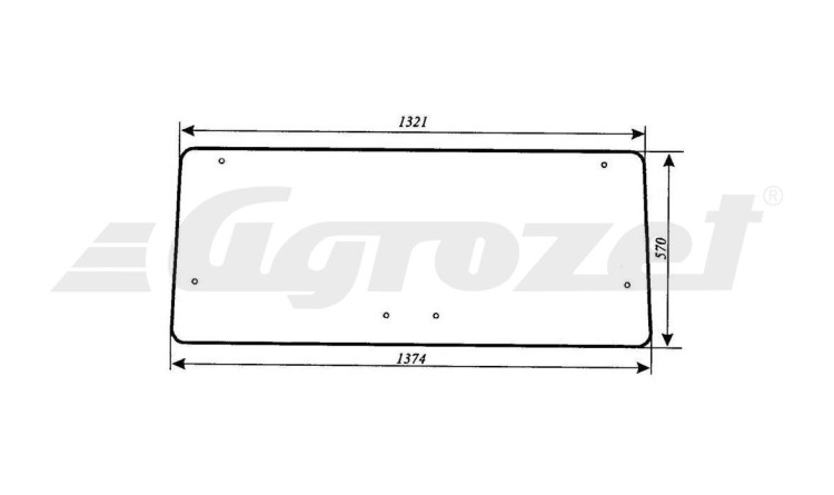 Sklo zadní nevyhřívané 570x1382