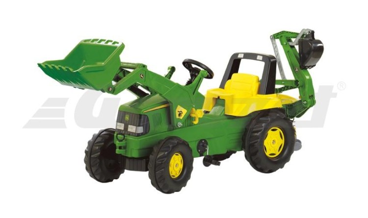 Traktor šlapací John Deere s předním a zadním nakladačem