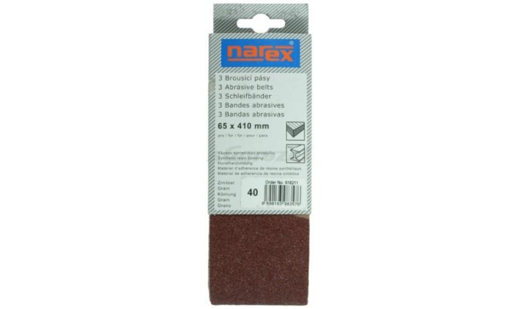 NAREX 00618211 Brusný pás 3ks 65x410mm P40