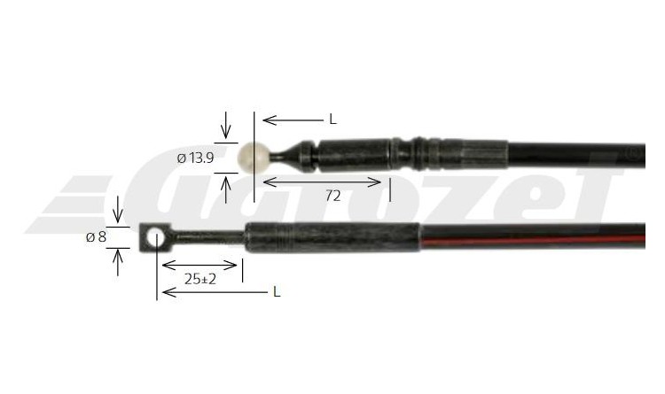 Bovden ovládací L=2000mm