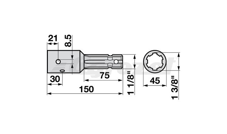 Redukce 1 3/8" Z=6 - 1 1/8" Z=6