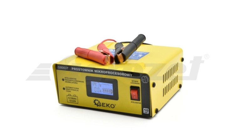 Geko G80037 Mikroprocesorová nabíječka autobaterií LCD 12/24V