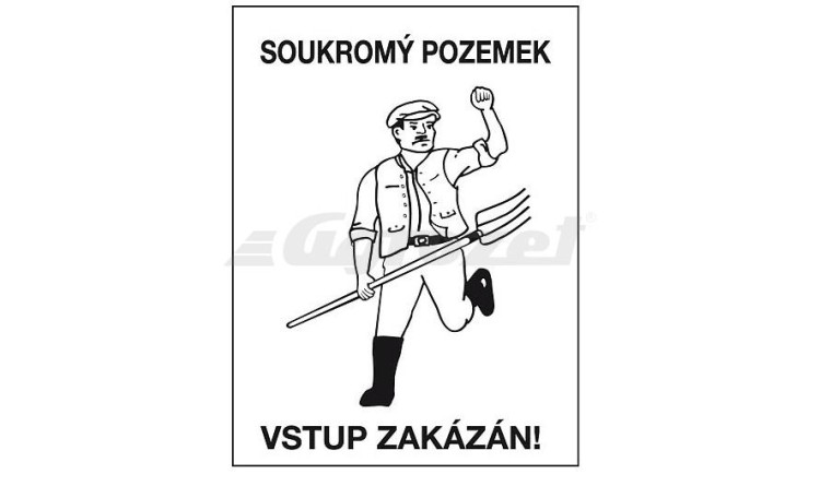 Výstražná cedulka - Soukromý pozemek