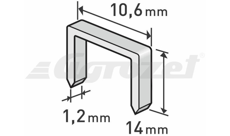 EXTOL 8852205 Spony, balení 1000ks, 14mm, 10,6x0,52x1,2mm