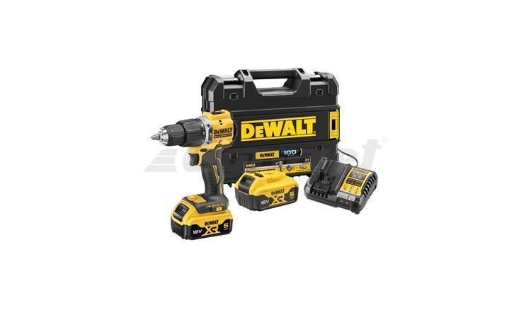 DEWALT DCD100YP2T 18V AKU příklepová vrtačka k výročí 100 let 2x5Ah