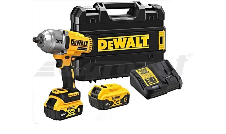 DeWalt DCF900P2T Aku rázový utahovák 18 V(1/2"),1355 Nm,2x aku 5,0 Ah,kufr Tstak