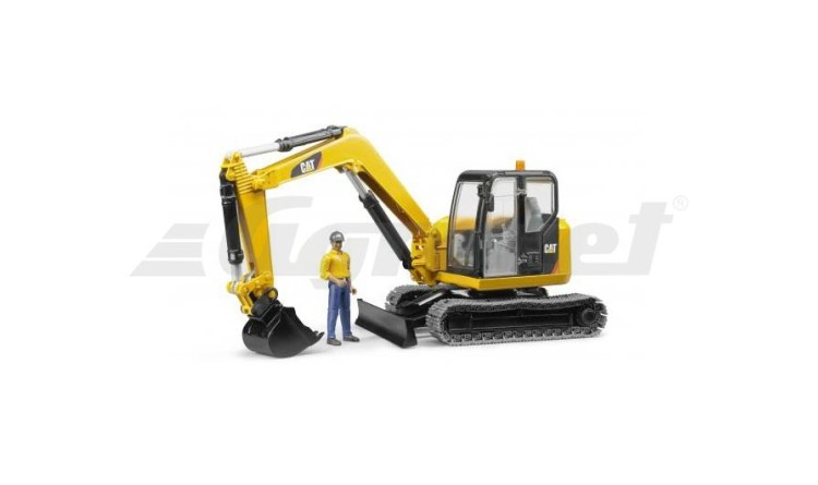 Minibagr CAT s figurkou Bruder 02466