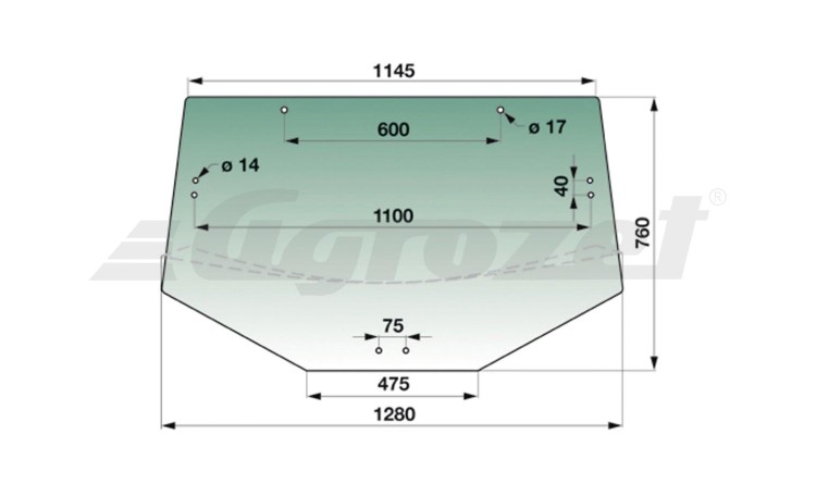 Sklo zadní JD 6120-7530