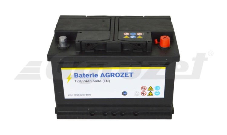 AGROZET Premium Baterie 12V/74Ah (640A EN)