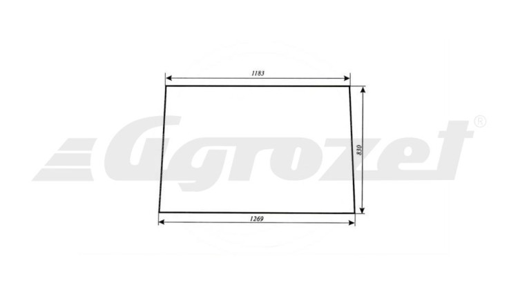 Sklo čelní 1270x1185x830 lepené
